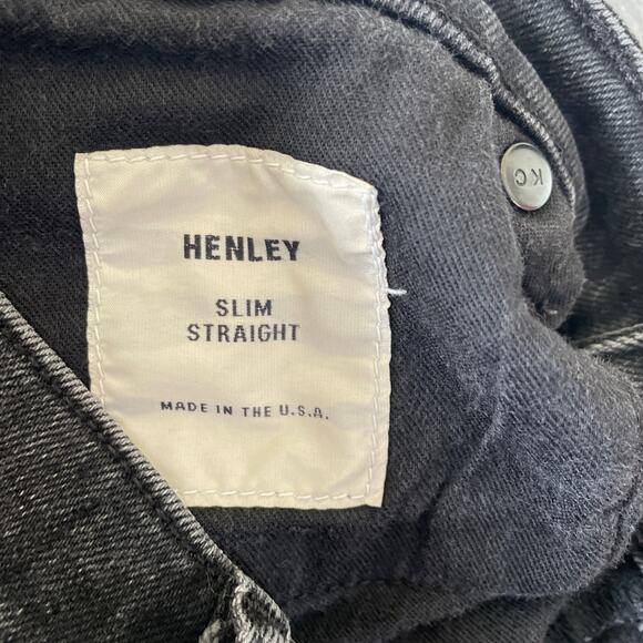 Baldwin Kansas City Jeans 32 Grey Selvedge Henley Rango Slim Straight Button Fly - Picture 6 of 14